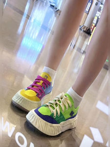 Casual Canvas Shoes for Women Thick Bottom Soft Sole Dyeing Summer Style Flat Loafers Fashionable round Toe Rubber Outsole