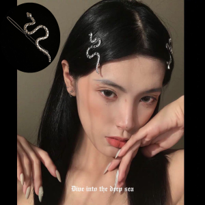 Bạc Kẹp Tóc Hình Rắn Retro Phong Cách Âu Mỹ Ins Sáng Tạo Phụ Kiện Tóc Dành Cho Nữ Màu Đen Đậm Đa Năng Cá Tính Gió Lạnh Edge kẹp Hợp Thời Trang