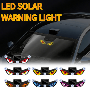 KEVANLY | Solar Powered Car Neon Light Cool DEMON EYE Led Ambient Light Wireless Suction Cup USB Rechargeable Atmosphere Breathing Lamp