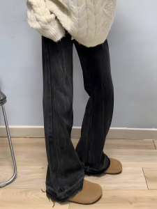 Loose Flared Jeans Women High Waist Wide Leg Pants Anti-Wrinkle Denim Casual Style Autumn New plus Size Slimming Trousers