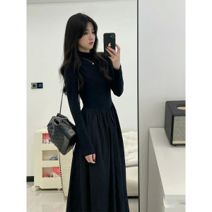 SUHUIQIAN | Hepburn Style Waist-Cinching Long Sleeve Dress For Winter