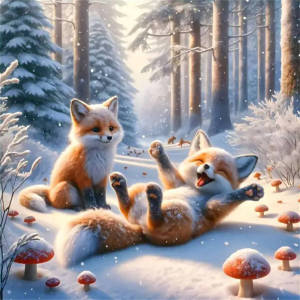 Huacan Fox Animal Diamond Painting 5D DIY Snow Scenery Rhinestone Pictures Full Square Round Diamond Mosaic Gift Home Decor