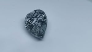 Natural Yellow White Brazil Rutile Quartz 14.95 Cts. Pear Cut Eye Clean Grade AAA+ Loose Gemstone