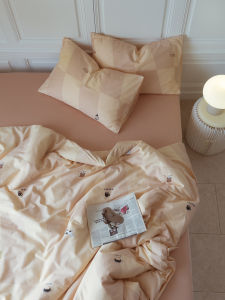 Young Adult Heart Cartoon Cute Four-Piece Set 1.2M All Cotton Pure Cotton 100 Bed Sheets Quilt Cover Three-Piece Bedding Set