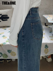 Retro Blue Straight Leg Jeans Womens Spring Summer New High Waist Slimming Elastic Drapey Small Stature Floor-Length Pants