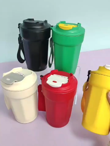 กระบอกน้ำสแตนเลสพร้อมฝาปิด เคลือบเซรามิก แก้วสุญญากาศ รักษาความร้อนและเย็น 450ML