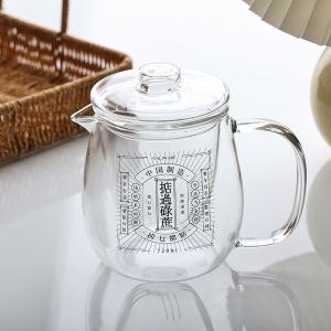 Gaiware Glass Tea Pot Heat Resistant Floral Fruit Tea Pot Home Use Filter Cold Water Pot Traditional Chinese Style Thickened