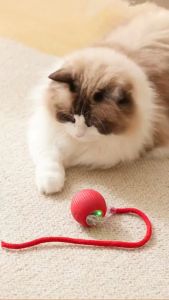 Cat Interactive Ball Toys Automatic Rolling Ball Faux Tail Rechargeable Smart Pet Electric Toy Dog Cat Training Imitate Mouse
