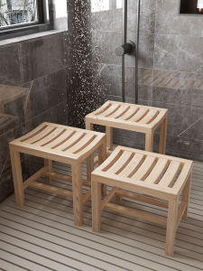Bathroom Safety Non-Slip Wooden Stool Elderly Bathing Seat Pregnant Women Bath Stool Toilet Shower Wooden Chair Slip Resistant