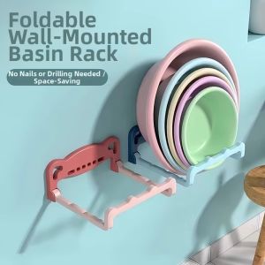 MEYGOROOM | Wall-Mounted Foldable Non-Drilling Bathroom Storage Rack