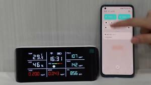 Máy Dò Chất Lượng CO2 Dienmern DM69-WIFI Với Cảm Biến Khí PM2.5/10/HCHO Máy Kiểm Tra Không Khí Kết Nối Wifi Tuya Màu Trắng Có Chức Năng Theo Dõi Nhiệt Độ Và Độ Ẩm