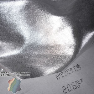SIMONA High-Definition Metal Silver Flat Grain Top Layer Cowhide Leather for Shoes Clothes And Bags Soft And Smooth