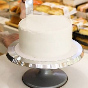 YYMALL-(พร้อมส่ง)แป้นหมุนแต่งหน้าเค้กสแตนเลสอย่างดีขนาด12นิ้ว แป้นหมุน แป้นหมุนเค้ก แป้นหมุนอลูมิเนียมอัลลอย