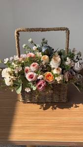 Rose Artificial Flowers Wedding Silk Bride Bouquet High Quality Garden Home Room Decoration Gifts Flower Arrangement