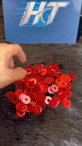 Lông đền nhôm 6li phụ kiện xe máy HT màu đỏ nhẹ bền không rỉ sét dùng cho tất cả dòng xe