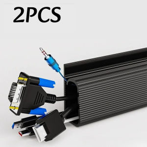 40cm Under-Desk Cable Organizer Self-Adhesive Cable Management Cables Raceway Home Office No Drilling Cable Raceway Cord Hider
