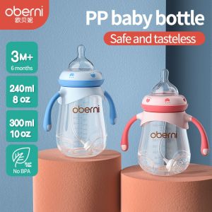 Oberni Baby Bottle New Born Feeding Wide Neck PP Milk Plastic Anti Fall And Anti-Colic 240ml 300ml
