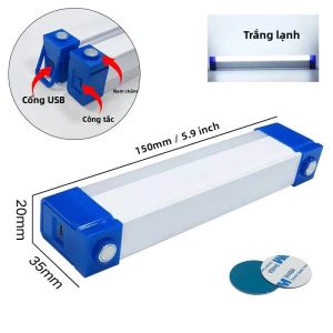 Đèn LED Cắm Trại Có Thể Sạc Lại 17CM Với Hệ Thống Treo Từ Tính Bóng Đèn Chiếu Sáng Ngoài Trời Khẩn Cấp Di Động Màu Trắng Mát 250-499 Lumens