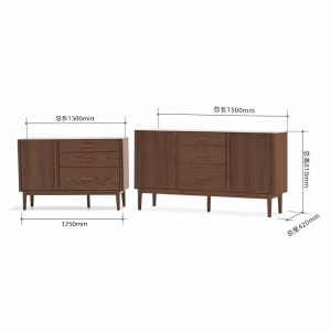 YUANSHI YUANSU | Real Wood Modern Minimalist Oak Wood Kitchen Sideboard