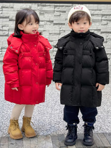แจ็คเก็ตเด็กผ้าขนแกะหนาปานกลางสีแดง สำหรับเด็กชายและเด็กหญิงอายุ 2 ขวบ ผ้ากันน้ำ แฟชั่นฤดูหนาว เสื้อผ้าเด็ก แจ็คเก็ตเด็ก