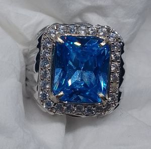 CINCIN BATU PERMATA BLUE TOPAZ ORIGINAL SWISS TOP QUALITY