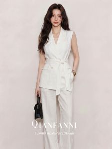 QFN | summer elegant office wear classic white style Suit Set