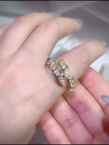 RAISS Exquisite Zircon Ring Womens Gold Plated Ring Korean Fashion Letter H Open Ring Adjustable Rings Jewelry Accessories Gifts Ready Stock Cincin