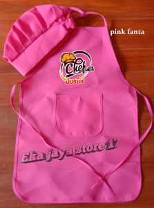 Topi Koki Anak free Bordir Nam/Celemek Anak free Bordir Nama