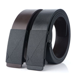 SmarTconn Mens Belt Genuine Leather Click Ratchet Dress Belt for Men with Automatic Sliding Buckle Elegant Gift Box
