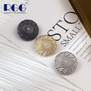 Retro Metal Button Spiral Fan Shape Relief Womens Decorative Versatile Coat Jacket Waistcoat Button Home Fabric Sewing DIY