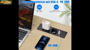 Stop Kontak Tanam Meja / Nakas / Hotel 2 USB type C / A - 2 Socket