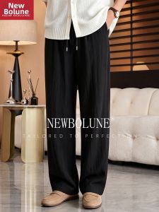 NEW BOLUNE | Quần Dài Thẳng Phong Cách Retro Nhẹ Nhàng Từ Vải Linen