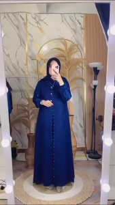 DENARA DRESS Gamis Muslim Berukat Wanita Matt Satin Mix Berukat Premium Termurah