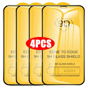 1-4PCS 9D HD Screen Protectors for iPhone 18 Pro Max 17 16 15 14 Plus Air 16e Tempered Glass For iPhone 11 12 13 Mini XR XS Max