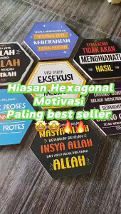 Dekorasi Hiasan Dinding Segi 6 Hexagonal Tema Motivasi - Qoutes Kehidupan