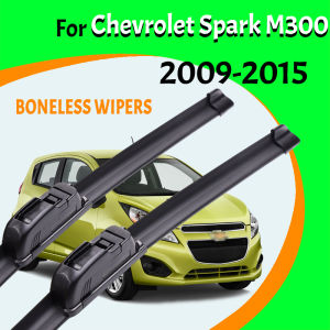 For Chevrolet Spark M300 2009-2015 Black Car Wiper U-type Soft Rubber Boneless Wiper HD Quiet Durable Automotive Wiper 21"+16"