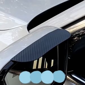 Talang Cover Anti Air Hujan Jepit Tempel Pelindung Kaca Spion Wiper Mobil Style Motif Carbon