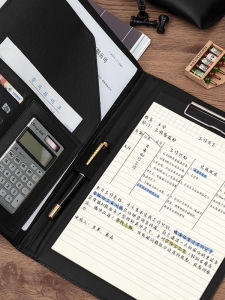 พู่กันหนัง PU A4 สำหรับธุรกิจ นักปรึกษา ตกลงราคา แฟ้มขายสินค้า แฟ้มเอกสาร อุปกรณ์บันทึกการเยี่ยมชม ช่องเก็บเอกสารแบบมีความยืดหยุ่น