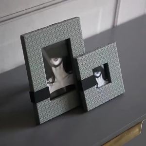 Modern Leather Photo Frame Decorative Display Object