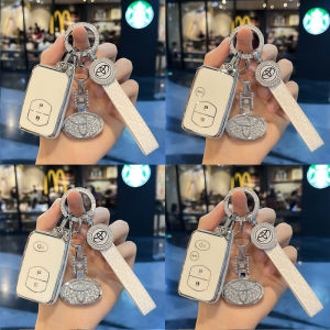 พวงกุญแจหนังโตโยต้าหุ้มกุญแจรถโตโยต้าสำหรับ Camry Altis Prius Foreste Xv Land Cruiser Prado เคสกุญแจมงกุฎ