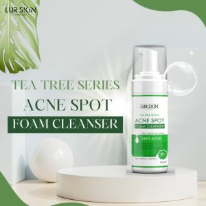 Lur Skin Tea Tree Series Acne Spot Foam Cleanser 150 ml - ส่งฟรี ส่งได้ จัดการปัญหาสิว ความมัน และคุณภาพ สำหรับผู้ที่มีบุหรี่และปัญหาสิว