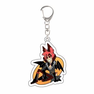Bandai | for Hazbin Hotel Halloween Series New Peripheral Sir Pentious Alastor Angel Dust Acrylic Keychain Backpack Pendant Festival Gift