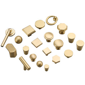 INNDUN | Luxurious Modern Brass Drawer Pulls Gold