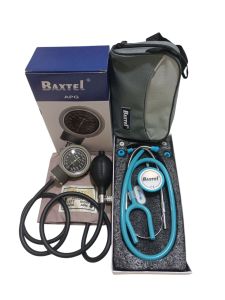 Baxtel APG GRAY Ring Aneroid BP/LIGHT BLUE DELUXE Stethoscope