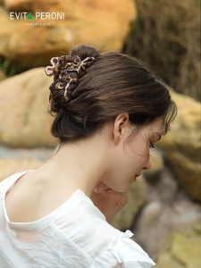 EVITA PERONI | "Floral Dreamscape" Series Celeste Extra Large Shark | High Quality Female Hair Clip | Klip Rahang