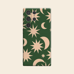Green Moon Star Luxury Fashion Full Lens Protective Case for Samsung Galaxy S26 S25 S24 A56 A36 Plus Ultra