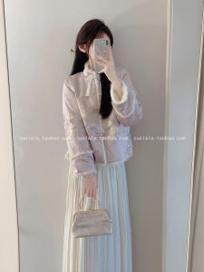 New Chinese Style Pink Cotton Jacket Womens Autumn Winter plus Size Elegant Lining Button Cotton Coat Short Outerwear