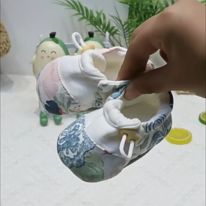 100% Cotton Baby Toddler Shoes Soft Breathable Infant Shoes Kids Light Mesh Sneakers Anti Slip Kasut Belajar Jalan