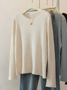 Áo Len Dệt Kim Dài Tay Nữ Mùa Xuân Thu Mới Về Áo Lót Bên Trong Áo Khoác Ngoài Mềm Mại Thời Trang Cổ Tròn Màu Trơn