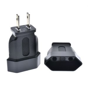 EU to US Plug Adapter 10A 250V European Round 4.0mm to Type-B Flat 2 Pins America Conversion Plug Adapter